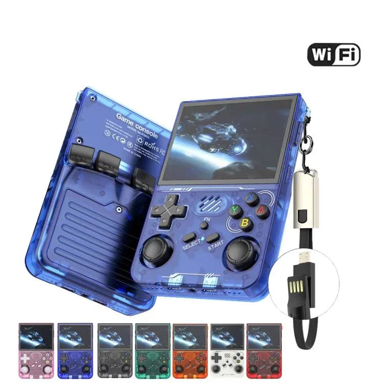 Consola de Jogos Portátil WiFi Dual-Band R36XX com Ecrã IPS HD Mipi de 3,5 Polegadas, Sistema Operativo Linux de Código Aberto, 64G, 128G