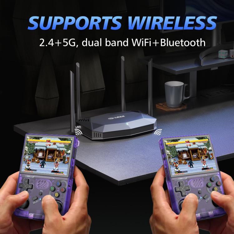 Consola de Jogos Portátil WiFi Dual-Band R36XX com Ecrã IPS HD Mipi de 3,5 Polegadas, Sistema Operativo Linux de Código Aberto, 64G, 128G