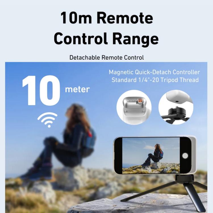 TELESIN P1-MP-10 Empunhadura Magnética para Câmara com Disparador Bluetooth e Suporte para Telemóvel, P1-MP-10 Branco, P1-MP-10 Preto