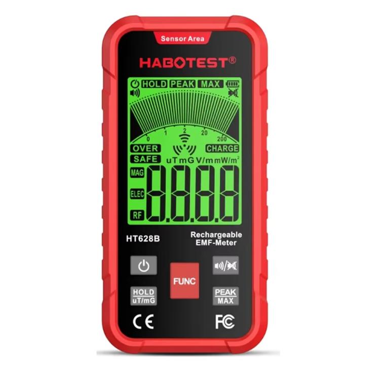Medidor EMF Multi-Campo HABOTEST HT628B Testador Recarregável de Radiação Eletromagnética, HT628B