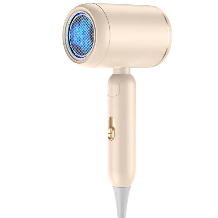 Secador de Cabelo de Alta Velocidade 800-1200W com Luz Azul Cuidadora Dobrável e Portátil para Viagem, Ficha EUA, Ficha UE, Ficha UK