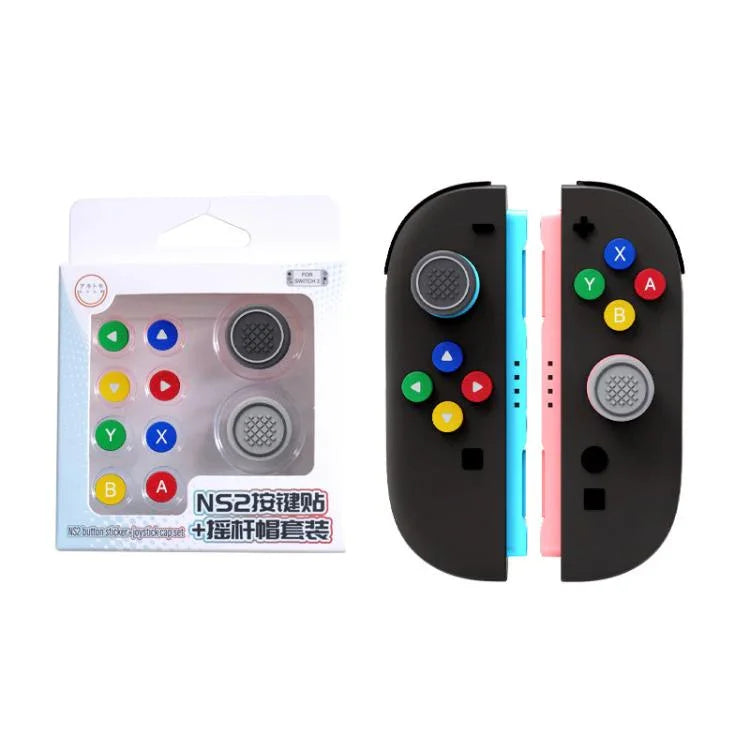 Conjunto de capas de silicone para botões e tampas de joystick para controladores Joy-Con Nintendo Switch 2