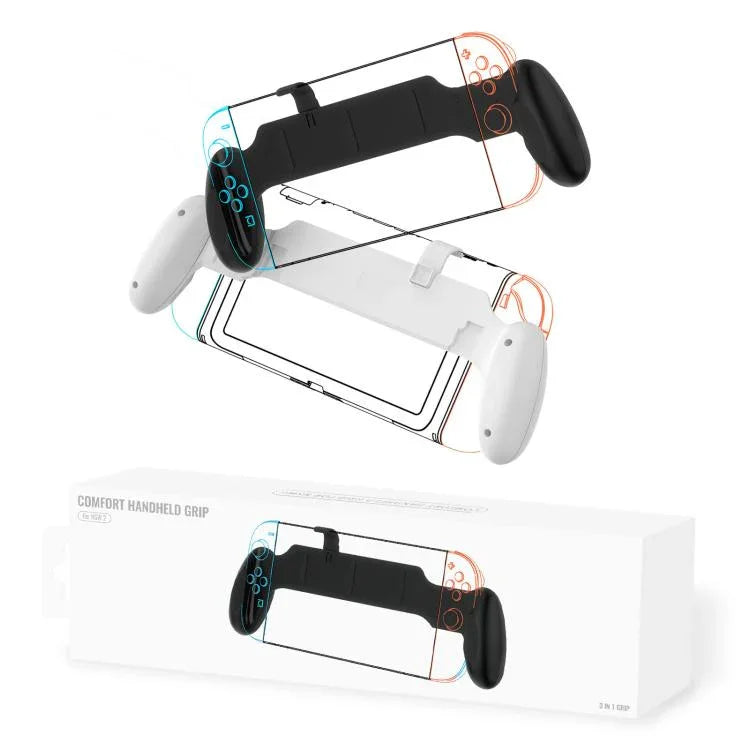 Punho ergonómico antiderrapante para Nintendo Switch 2 / Switch / Switch OLED, JYS-NS2297 Preto, JYS-NS2297 Branco