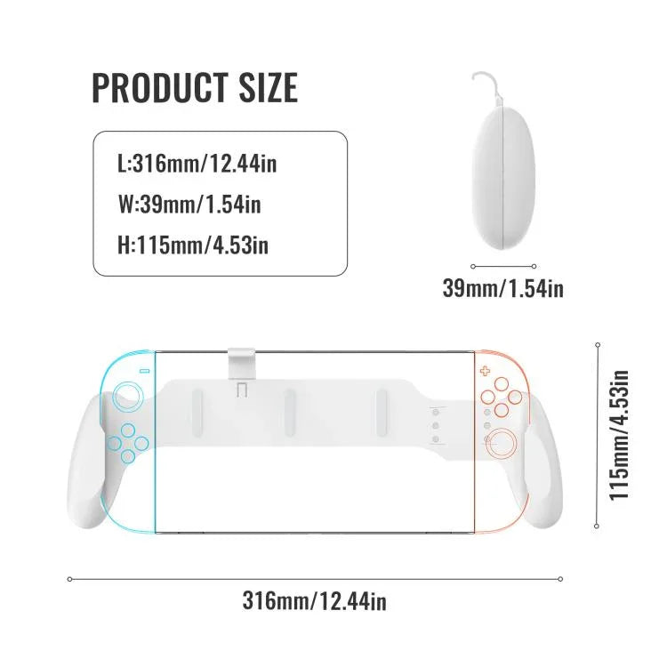 Punho ergonómico antiderrapante para Nintendo Switch 2 / Switch / Switch OLED, JYS-NS2297 Preto, JYS-NS2297 Branco