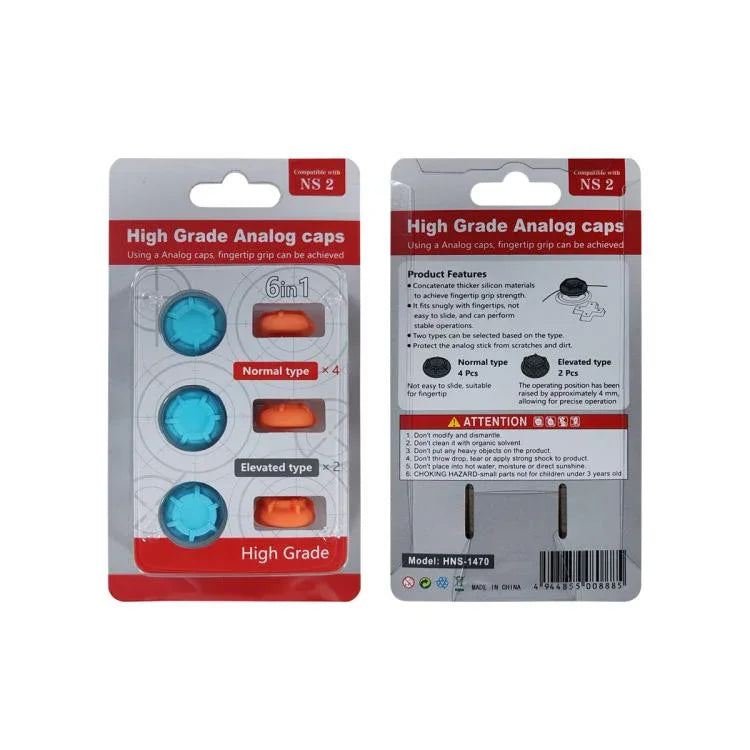 Conjunto de 6 tampas de proteção para botões de joystick de silicone para Nintendo Switch 2