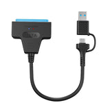 Cabo Adaptador USB 3.0/USB-C para SATA 22 Pinos para HDD/SSD de Portátil 2,5 polegadas, 25cm