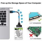 Cabo Adaptador USB 3.0/USB-C para SATA 22 Pinos para HDD/SSD de Portátil 2,5 polegadas, 25cm