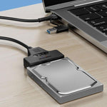 Cabo Adaptador USB 3.0/USB-C para SATA 22 Pinos para HDD/SSD de Portátil 2,5 polegadas, 25cm