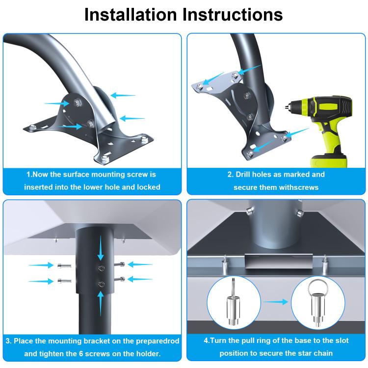 Para Conjunto Base Suporte Starlink Gen 3 / V4, Poste Curvo, Poste Reto