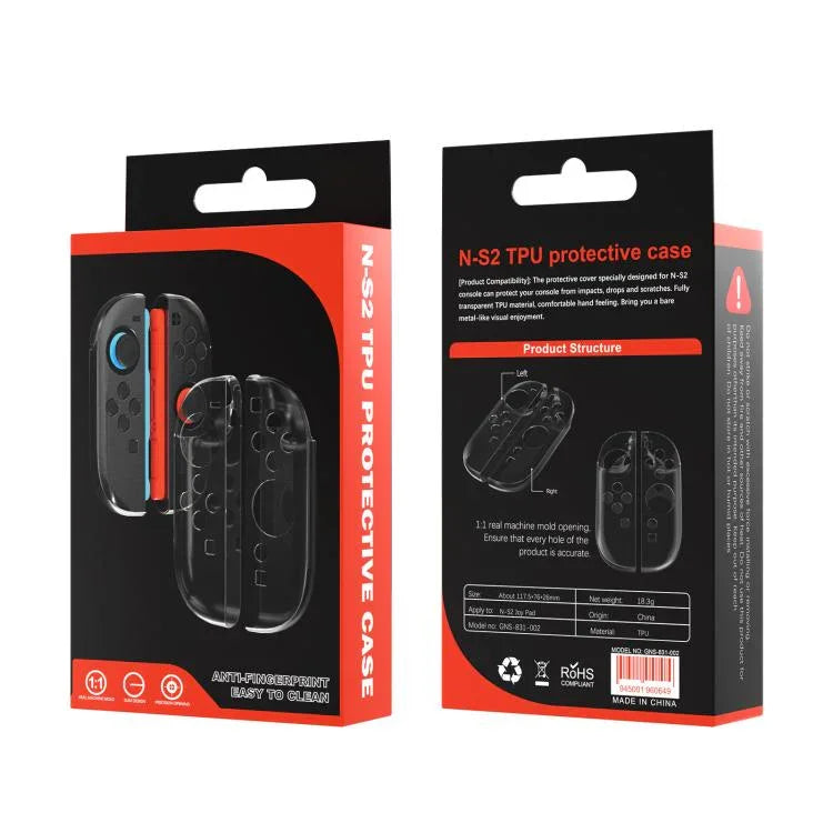 Capa Protetora TPU Transparente e Flexível para Controladores Joy-Con Nintendo Switch 2