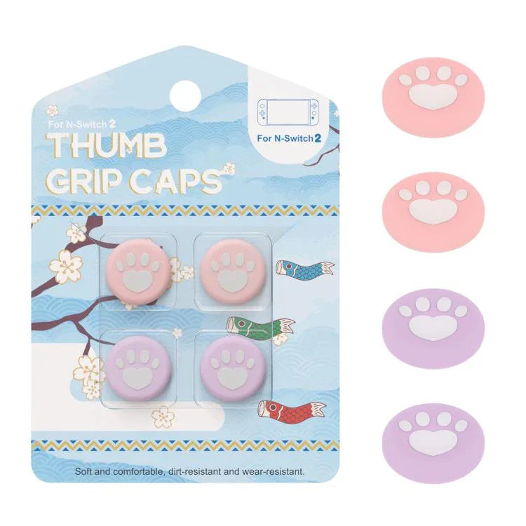 Para Nintendo Switch 2 2 Pares de Tampas de Botão em Silicone com Estampa de Garra para Joysticks