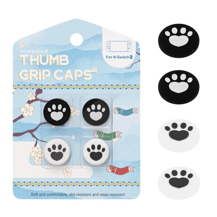 Para Nintendo Switch 2 2 Pares de Tampas de Botão em Silicone com Estampa de Garra para Joysticks
