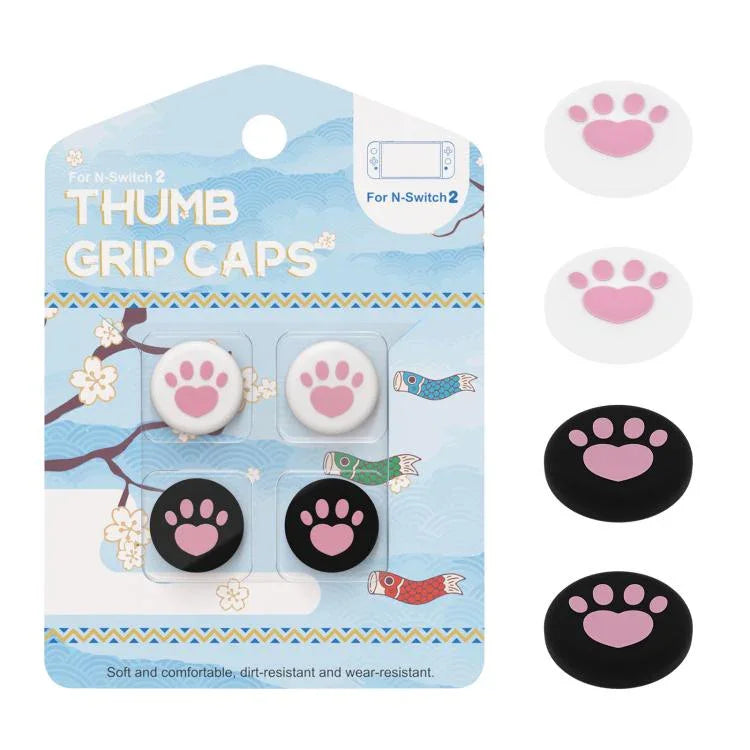 Para Nintendo Switch 2 2 Pares de Tampas de Botão em Silicone com Estampa de Garra para Joysticks