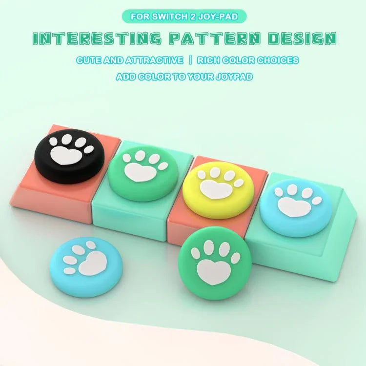 Para Nintendo Switch 2 2 Pares de Tampas de Botão em Silicone com Estampa de Garra para Joysticks