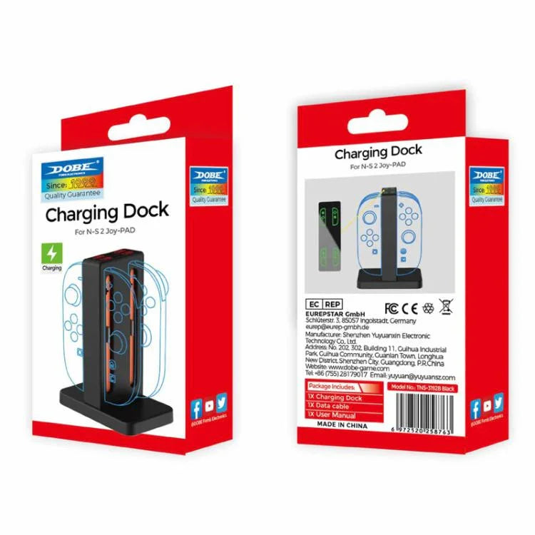Estação de Carregamento Magnética 4 em 1 para Nintendo Switch 2 Comandos com Indicadores LED e Armazenamento para Cartuchos, TNS-3192B
