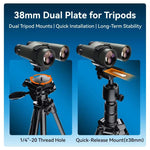 Kit de Montagem Rápida APEXEL BinoClamp Pro para Binóculos, Suporte Giratório de Alumínio 360 graus, APL-F007