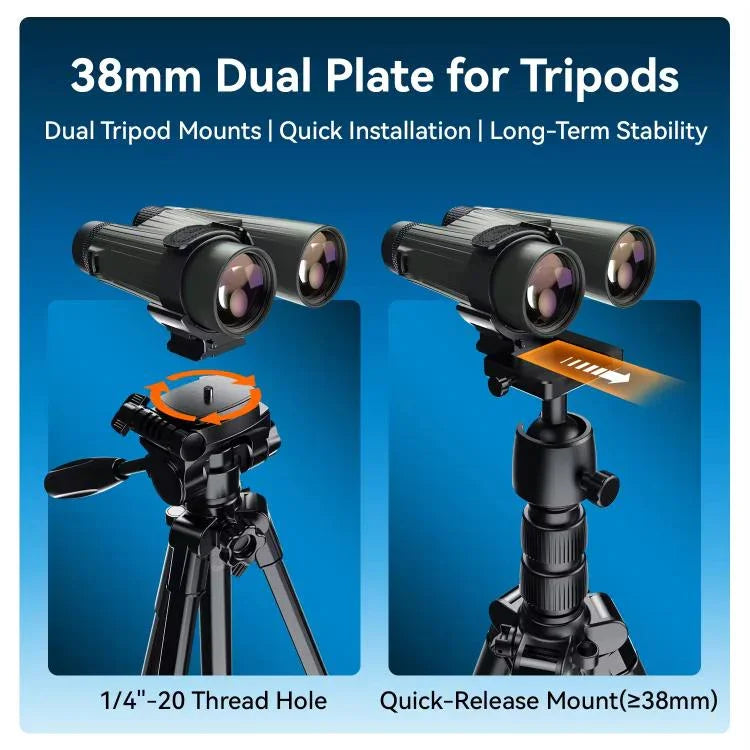 Kit de Montagem Rápida APEXEL BinoClamp Pro para Binóculos, Suporte Giratório de Alumínio 360 graus, APL-F007