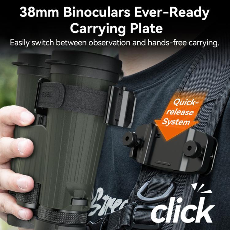 Kit de Montagem Rápida APEXEL BinoClamp Pro para Binóculos, Suporte Giratório de Alumínio 360 graus, APL-F007