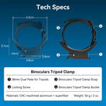 Kit de Montagem Rápida APEXEL BinoClamp Pro para Binóculos, Suporte Giratório de Alumínio 360 graus, APL-F007