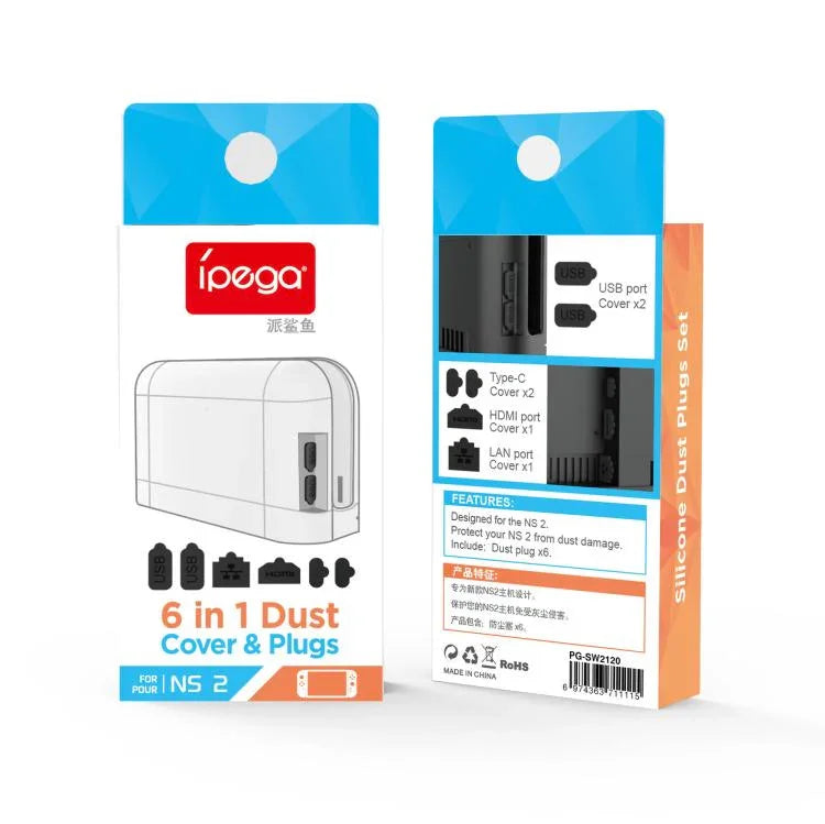 Para Nintendo Switch 2 IPega Conjunto de 6 Tampões de Precisão Anti-Pó Kit de Proteção Multi-Portas