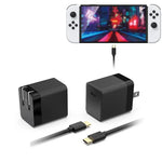 Carregador Rápido DOBE 45W GaN para Nintendo Switch 2/Switch OLED/Switch/Switch Lite USB-C, Plugue US, Para Nintendo Switch 2