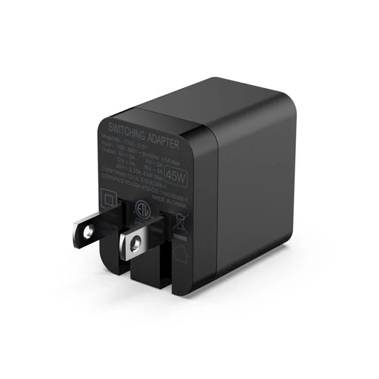 Carregador Rápido DOBE 45W GaN para Nintendo Switch 2/Switch OLED/Switch/Switch Lite USB-C, Plugue US, Para Nintendo Switch 2