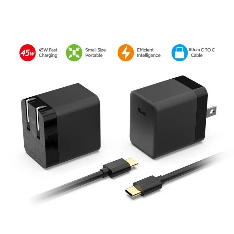 Carregador Rápido DOBE 45W GaN para Nintendo Switch 2/Switch OLED/Switch/Switch Lite USB-C, Plugue US, Para Nintendo Switch 2