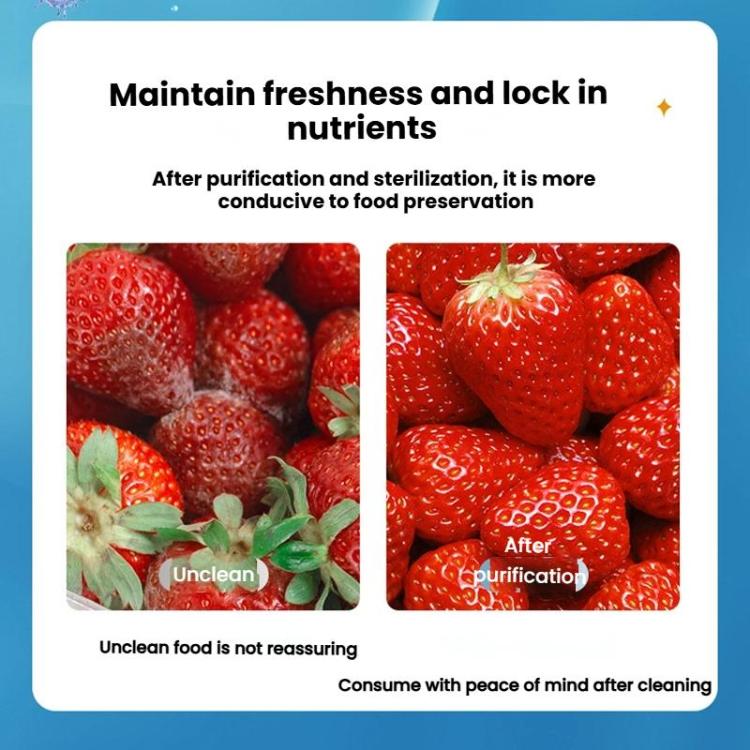 Máquina Portátil de Esterilização e Limpeza de Resíduos de Pesticidas em Frutas e Legumes, Inglês