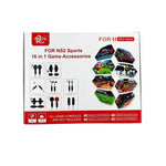 Kit de Desporto de Movimento 16 em 1 KJH para Nintendo Switch 2 Joy-Con com Pegas Destacáveis com Raquete de Ténis, Taco de Golfe, Taco de Basebol