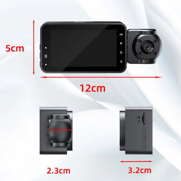 Gravador de Condução XWIFI com Visão Noturna Infravermelha HD 1080P, Gravação Dupla, Gravação Tripla