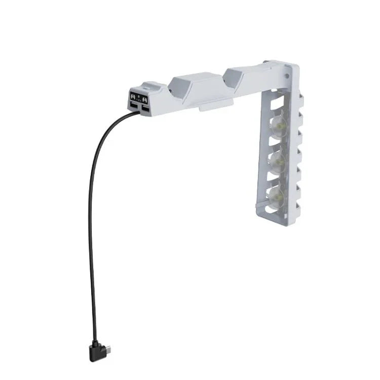 Estação de Carregamento 2 em 1 com Ventoinha de Arrefecimento e Iluminação RGB para Comando PS5 Slim