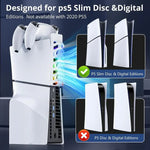 Estação de Carregamento 2 em 1 com Ventoinha de Arrefecimento e Iluminação RGB para Comando PS5 Slim