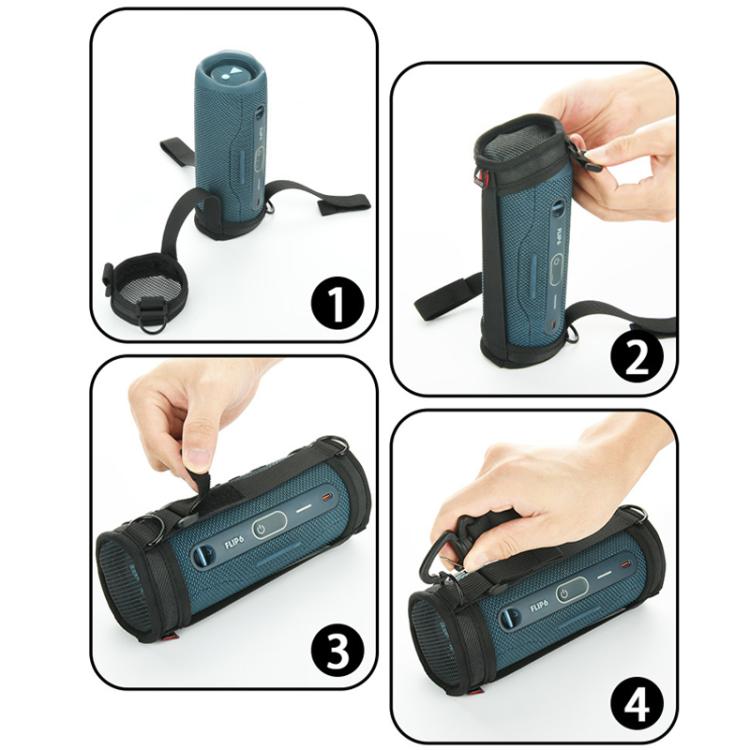 Para JBL Flip 7/6 Coluna Bluetooth Estojo Protetor Portátil com Alça de Ombro Única, Preto 3