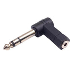 Adaptador de Áudio Microfone Auscultadores 6,35mm para 3,5mm com Ângulo de 90 Graus, 6,35mm para 3,5mm