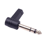 Adaptador de Áudio Microfone Auscultadores 6,35mm para 3,5mm com Ângulo de 90 Graus, 6,35mm para 3,5mm