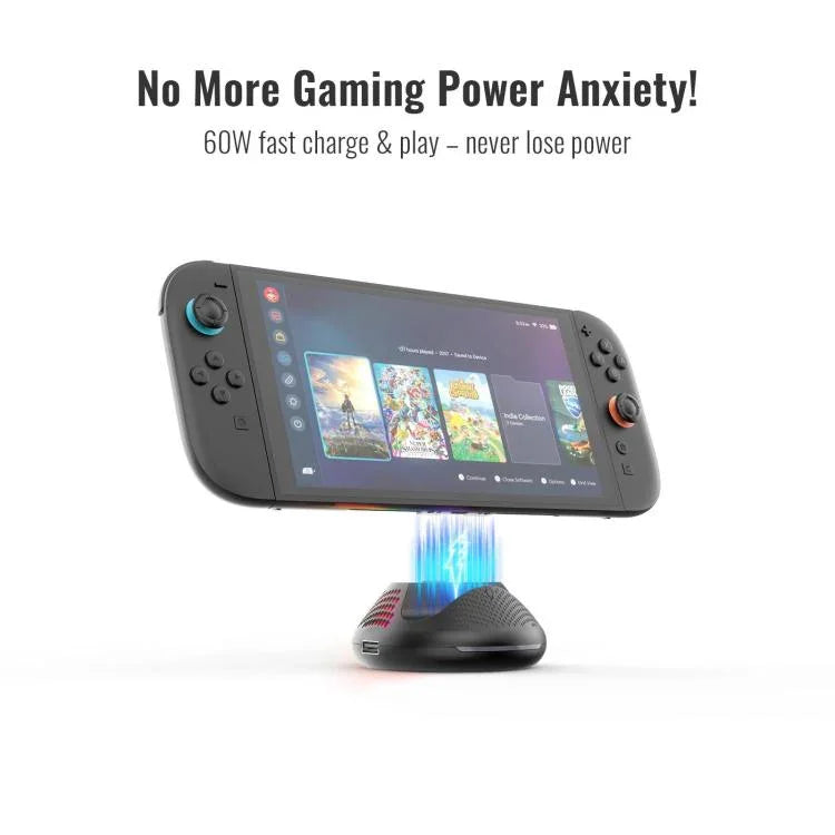 Dock de TV 4K 60Hz JYS 5 em 1 HUB para Nintendo Switch 2 com Porta Ethernet Gigabit e Iluminação Ambiente RGB, JYS