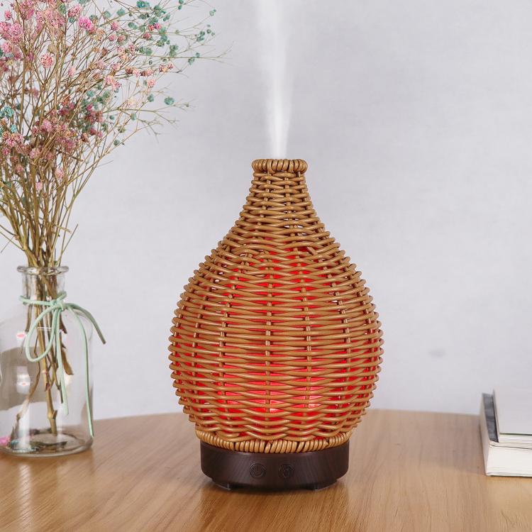 Humidificador Ultrassónico de Vime Oco 100ML e Difusor de Aromaterapia com Luzes LED de 7 Cores, USB 5V, Ficha EU 24V