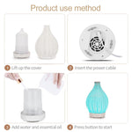 Humidificador Ultrassónico de Vime Oco 100ML e Difusor de Aromaterapia com Luzes LED de 7 Cores, USB 5V, Ficha EU 24V