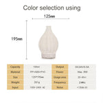 Humidificador Ultrassónico de Vime Oco 100ML e Difusor de Aromaterapia com Luzes LED de 7 Cores, USB 5V, Ficha EU 24V