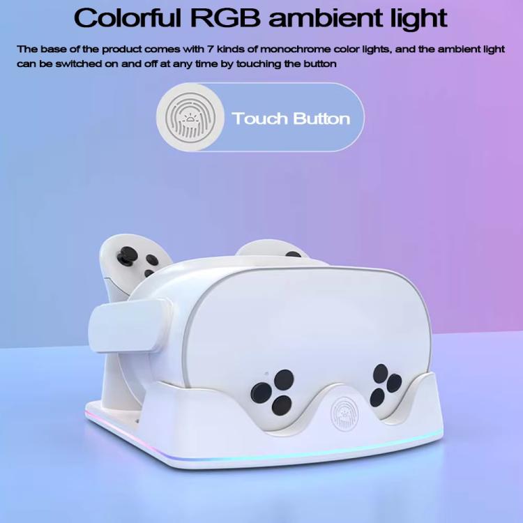 For Meta Quest 3S / 3 / 2 iplay HBV-641 Handle Storage Rack VR Headset Charging Stand With LED Light