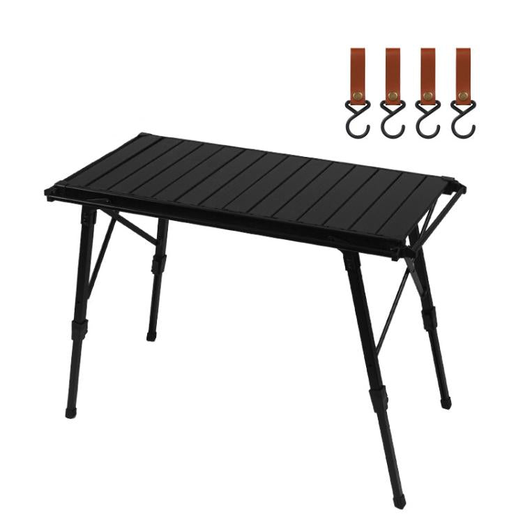 Mesa Dobrável para Camping ao Ar Livre CLS, Mesa de Alumínio para Rolo de Ovos, Modelos 8245 com 6 Pratos, 9545 Dobrável com 7 Pratos, 8744 Preto, 8744 Grão de Madeira, 8744 Preto + 4 Ganchos PU, 8744 Grão de Madeira + 4 Ganchos PU