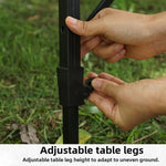 Mesa Dobrável para Camping ao Ar Livre CLS, Mesa de Alumínio para Rolo de Ovos, Modelos 8245 com 6 Pratos, 9545 Dobrável com 7 Pratos, 8744 Preto, 8744 Grão de Madeira, 8744 Preto + 4 Ganchos PU, 8744 Grão de Madeira + 4 Ganchos PU
