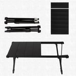 Mesa Dobrável para Camping ao Ar Livre CLS, Mesa de Alumínio para Rolo de Ovos, Modelos 8245 com 6 Pratos, 9545 Dobrável com 7 Pratos, 8744 Preto, 8744 Grão de Madeira, 8744 Preto + 4 Ganchos PU, 8744 Grão de Madeira + 4 Ganchos PU