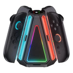 Para Nintendo Switch 2 Controladores Joy-Con Base de Carregamento Triangular 4 em 1 com Luz RGB, S219