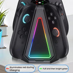 Para Nintendo Switch 2 Controladores Joy-Con Base de Carregamento Triangular 4 em 1 com Luz RGB, S219
