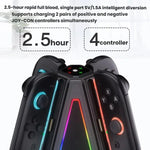 Para Nintendo Switch 2 Controladores Joy-Con Base de Carregamento Triangular 4 em 1 com Luz RGB, S219
