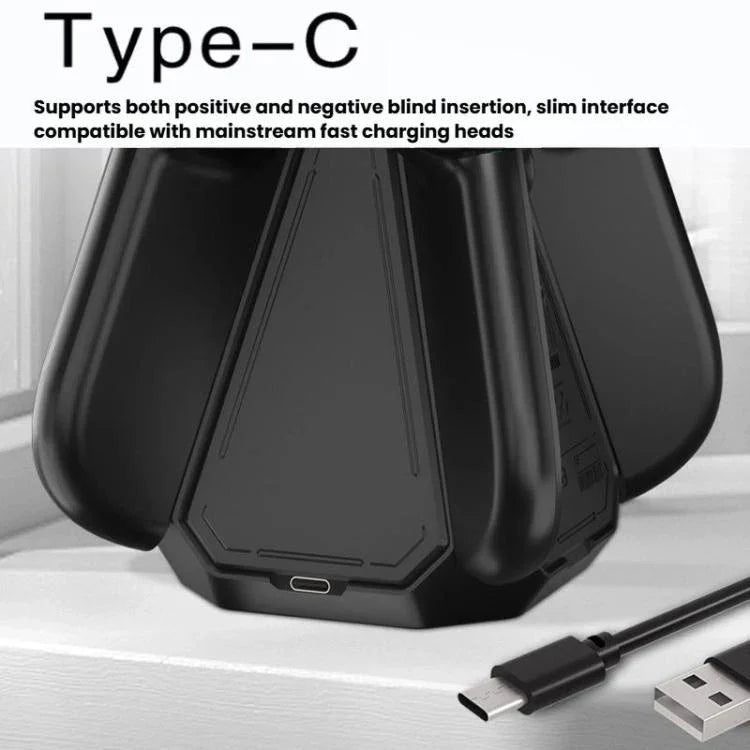 Para Nintendo Switch 2 Controladores Joy-Con Base de Carregamento Triangular 4 em 1 com Luz RGB, S219