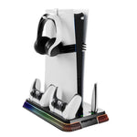 Base de Arrefecimento Multifuncional para PS5 Pro / PS5 Slim / PS5 com Dupla Alça e Dock de Carregamento, YH66S Estilo Piano com Luz Colorida Branca, YH66S Estilo Piano com Luz Colorida Preta, YH66 Branco, YH66 Preto Branco, YH66 Preto