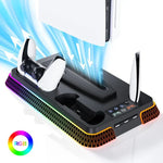 Base de Arrefecimento Multifuncional para PS5 Pro / PS5 Slim / PS5 com Dupla Alça e Dock de Carregamento, YH66S Estilo Piano com Luz Colorida Branca, YH66S Estilo Piano com Luz Colorida Preta, YH66 Branco, YH66 Preto Branco, YH66 Preto