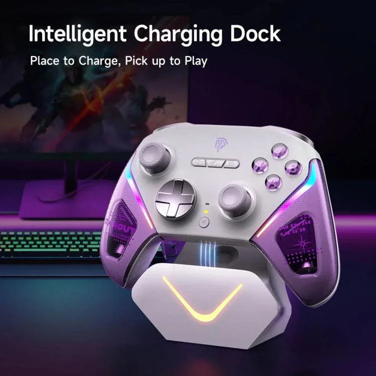 Comando de Jogo Sem Fios EasySMX D10 com Gatilhos de Duplo Modo e Joysticks TMR Hall Effect Dock de Carregamento para PC/Switch/Telefone/Steam